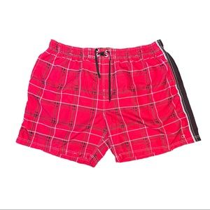 Ocean Pacific - Red & Black Checker Swimming Trunks - 3XL
